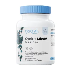 Osavi Zinc + Cupru, 15 mg + 1 mg, capsule tari, 60 buc.