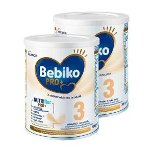 Set de 2x Bebiko PRO+ 3, formulă hrănitoare pe bază de lapte pentru copii cu vârsta peste 1 an, 700 g