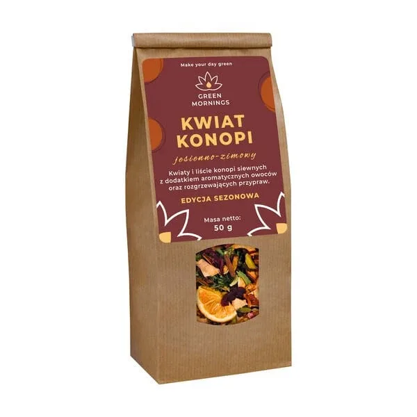 Green Mornings, Hemp Blossom, toamna / iarna, ceai de cânepă condimentat, 50 g — preț și oferte