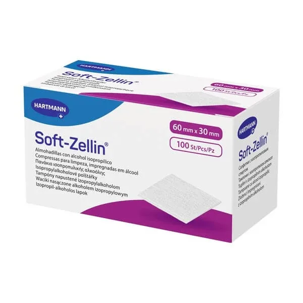 Soft-Zellin, tampoane înmuiate în alcool izopropilic, 60 mm x 30 mm, 100 buc. — preț și oferte
