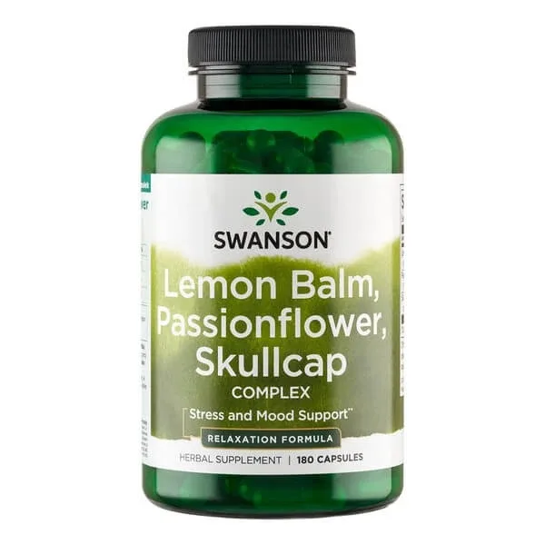 Swanson Lemon Balm, Passionflower &amp; Skullcap complex, capsule, 180 buc. — preț și oferte