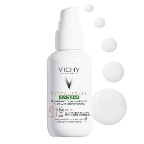 Fluid protectie zilnica SPF50+ anti-imperfectiuni pentru fata UV Clear, Capital Soleil, Vichy | 40 ml — preț și oferte
