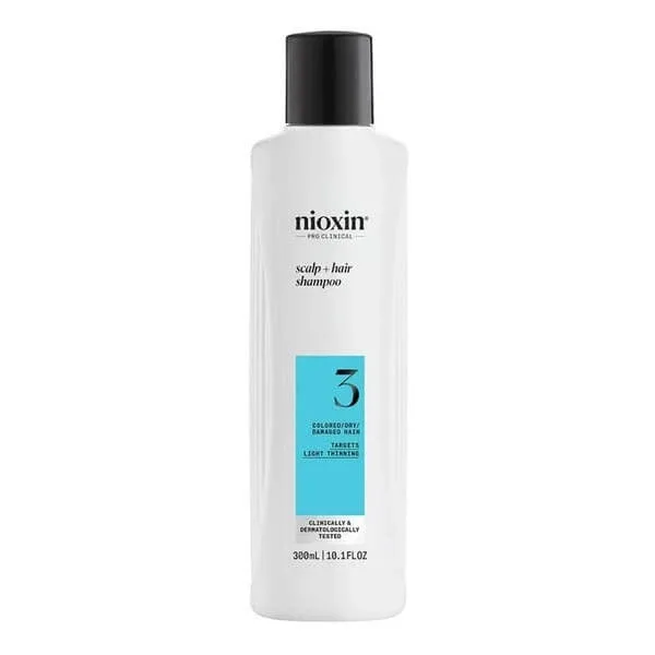 Nioxin System 3 Scalp + Hair Shampoo, Șampon de întărire pentru păr vopsit, ușor subțire, 300 ml — preț și oferte