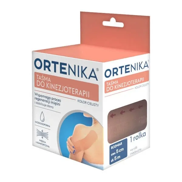 Orthenika, bandă de kinetoterapie, 5 cm x 5 m, culoare carne, 1 rolă — preț și oferte