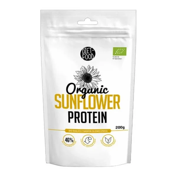 Diet Food, proteine organice din semințe de floarea-soarelui, proteine din semințe de floarea-soarelui, 200 g — preț și oferte