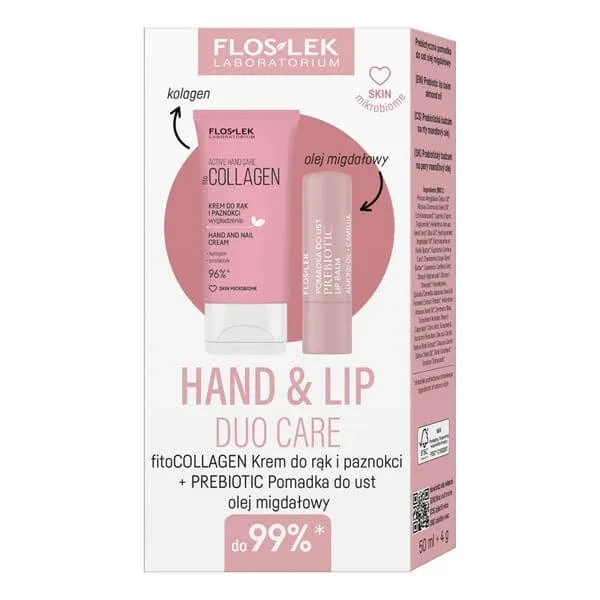 Flos-lek Set Hand &amp; Lip Duo Care Collagen, cremă de mâini, 50 ml + ruj, 4 g — preț și oferte