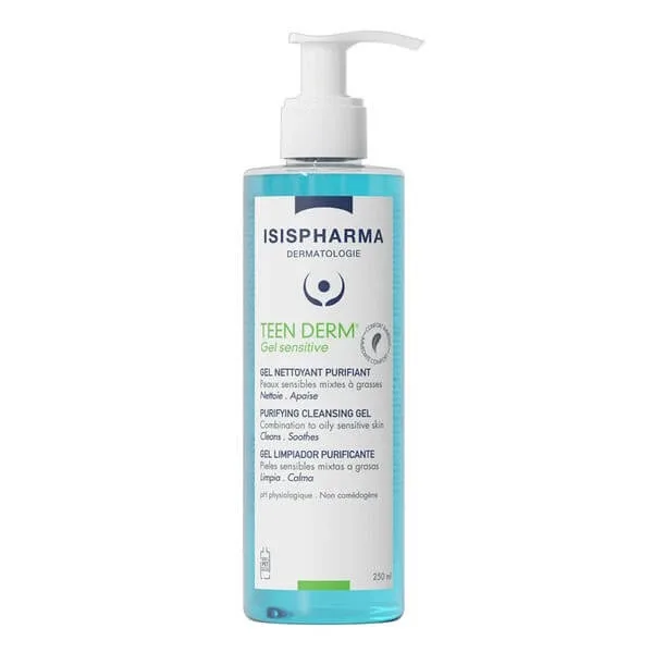 ISISPHARMA TEEN DERM GEL SENSITVE, Spălare facială de curățare, 400 ml — preț și oferte