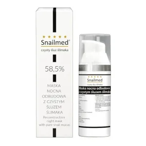 Snailmed, mască de noapte reparatoare cu mucus de melc și acid hialuronic, 30 ml