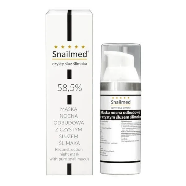 Snailmed, mască de noapte reparatoare cu mucus de melc și acid hialuronic, 30 ml — preț și oferte