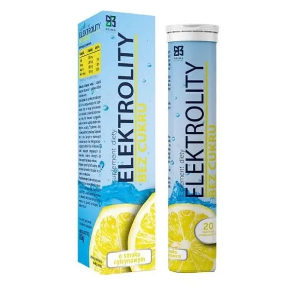 Prima Pharma Elektrolity Bez Cukru, comprimate efervescente, aromă de lămâie, 20 buc. — preț și oferte