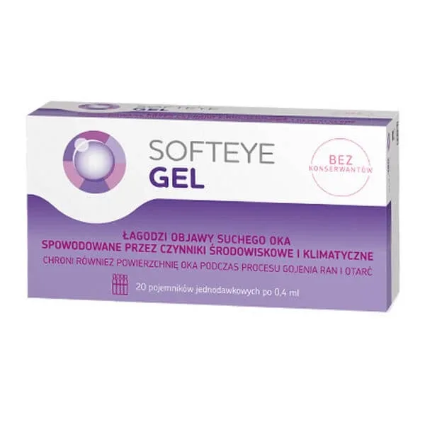 Softeye Gel, gel pentru ochi în recipient monodose, 0,4 ml x 20 — preț și oferte