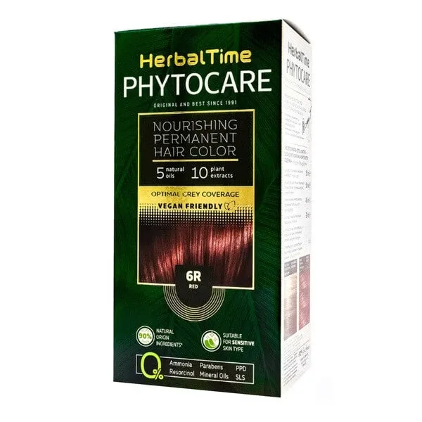 Herbal Time Phytocare, vopsea de păr, 6R Red, 130 ml — preț și oferte