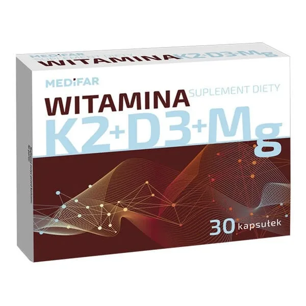 MEDiFAR Vitamina K2+D3+Mg, capsule, 30 buc. — preț și oferte