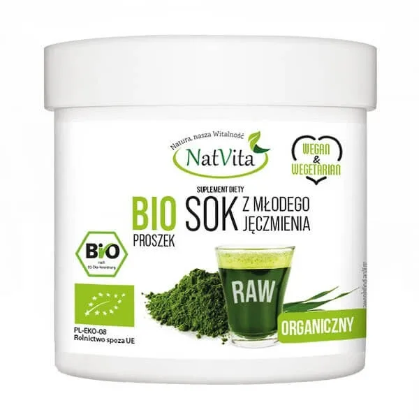 NatVita, Bio suc de orz tânăr, pulbere, 250 g — preț și oferte
