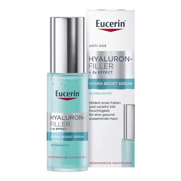 Eucerin Hyaluron-Filler +3x Effect Hydra Boost Serum, întăritor ultraușor de hidratare intensivă de 24 de ore, 30 ml — preț și oferte