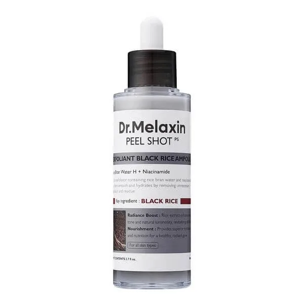 Dr.Melaxin Peel Shot Exfol Black Rice Ampoule, fiolă exfoliantă cu extract de orez negru, 80 ml — preț și oferte