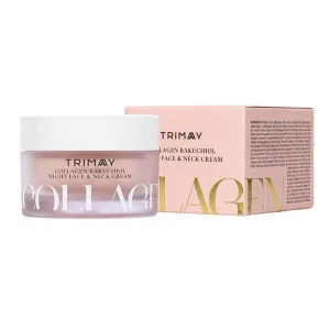 Trimay Collagen Bakuchiol Night Face &amp; Neck Cream, cremă de noapte cu colagen și bakuchiol, 50 ml