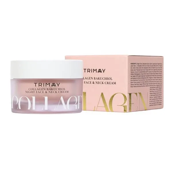Trimay Collagen Bakuchiol Night Face &amp; Neck Cream, cremă de noapte cu colagen și bakuchiol, 50 ml — preț și oferte