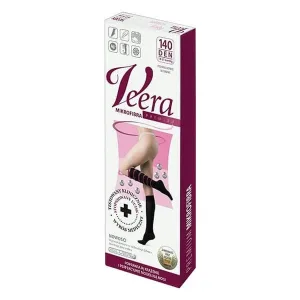 Veera Microfibra Premium, șosete de compresie până la genunchi, microfibră, 140 DEN, negru, mărimea S