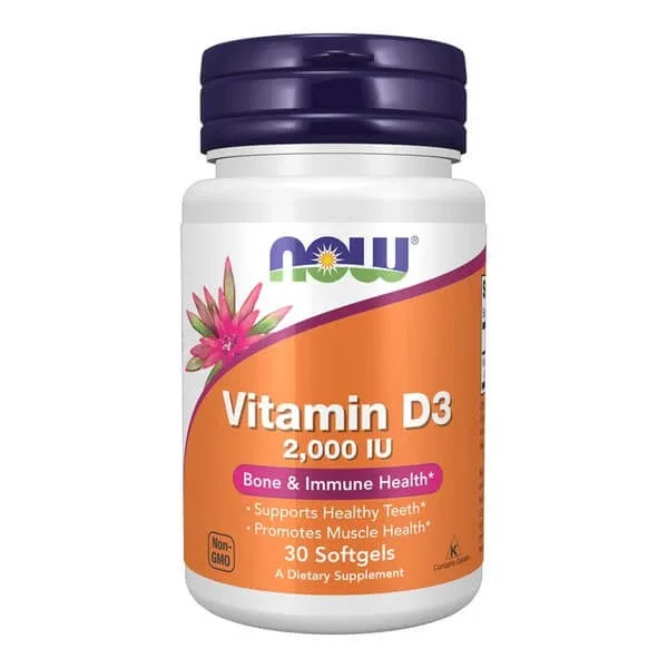 Now Foods Vitamina D3 2000 UI, capsule, 30 buc. — preț și oferte