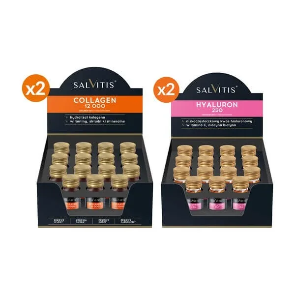 Set Salvitis Hyaluron 250, 30 ml x 30 buc. + Salvitis Colagen 12000, 30 ml x 30 buc. — preț și oferte