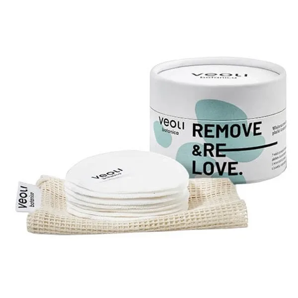 Veoli Botanica, REMOVE &amp; RELOVE, Tampoane cosmetice reutilizabile din bambus, 7 buc. — preț și oferte