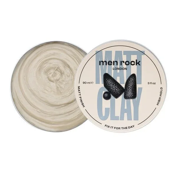 Men Rock, Matt Clay, argilă de styling mată pentru păr gros și creț, 90ml — preț și oferte
