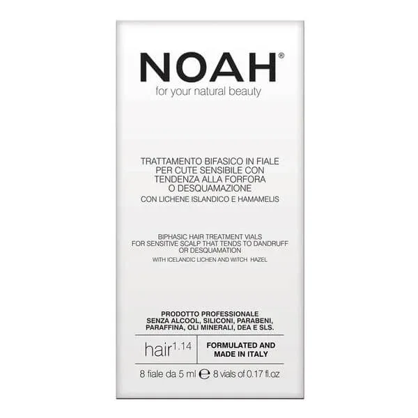 Noah, tratament de păr pentru scalp sensibil cu tendință de mătreață cu lichen islandez și hamamelis, 8 x 5 ml — preț și oferte
