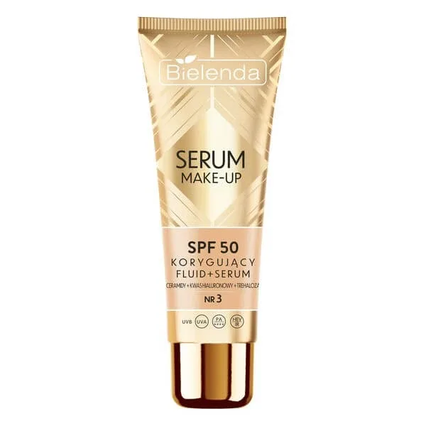 Bielenda Serum Make-up, fluid corectiv+serum SPF50 pentru toate tipurile de ten, nr. 3, 30 g — preț și oferte