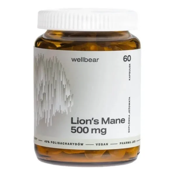 Wellbear Lion's Mane (coneflower) 500 mg, capsule, 60 buc. — preț și oferte