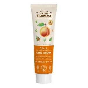 Green Pharmacy, piersică, cremă de mâini 3 în 1, 100 ml