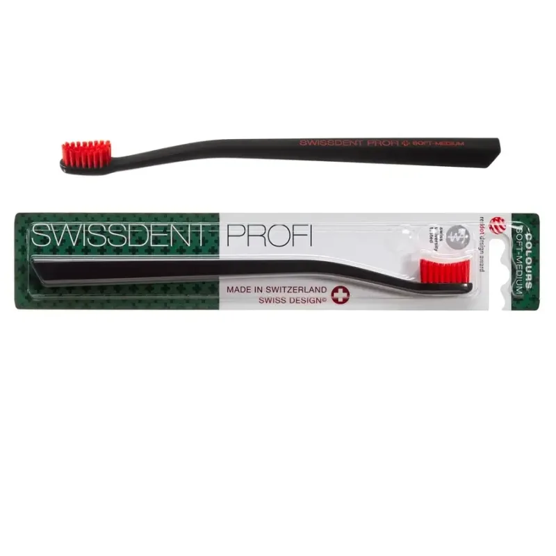 Periuta de dinti neagra Profi Soft Medium, Swissdent — preț și oferte