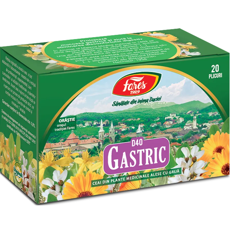 Gastric, D40, ceai la plic, Fares | 20 plicuri — preț și oferte