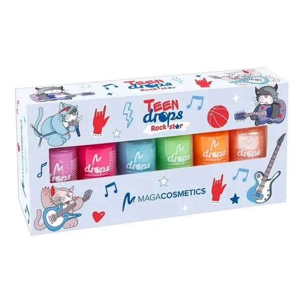 Maga Cosmetics, Teen Drops Rockstar V.03, set de lacuri de unghii, 6 x 6 ml — preț și oferte