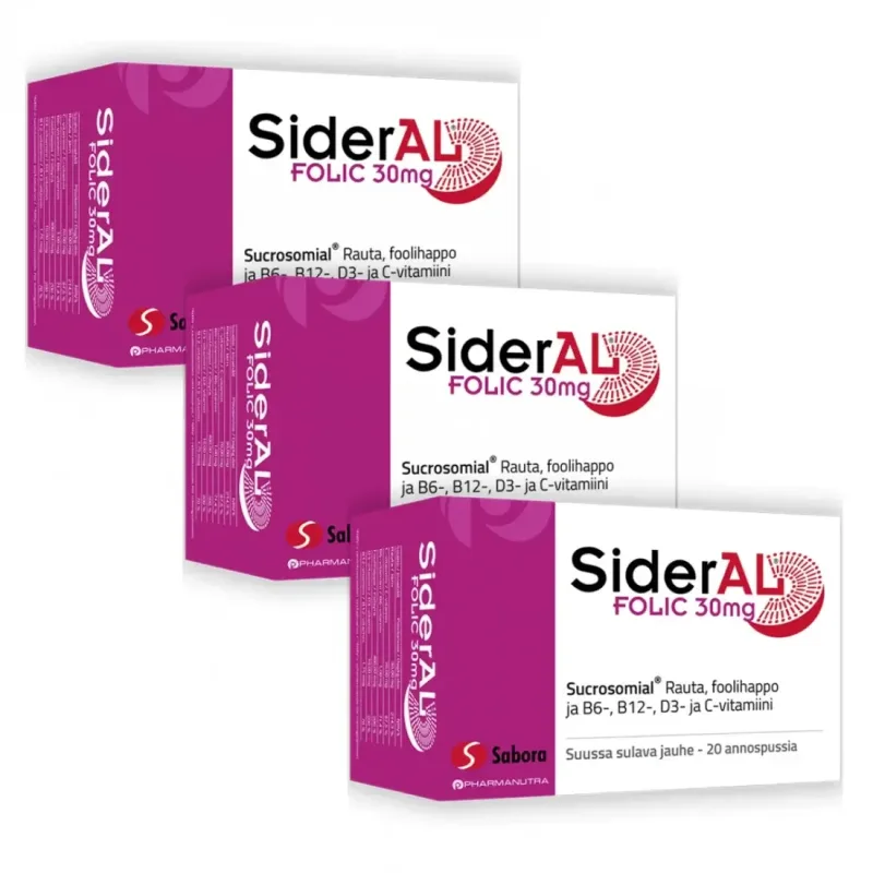 SiderAL Folic 30 mg, 3 x 20 plicuri, Zentiva — preț și oferte