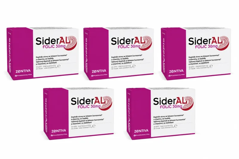 SiderAL Folic 30 mg, 5x20 plicuri, Zentiva — preț și oferte