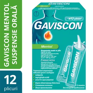 Gaviscon Mentol suspensie orala, Reckitt Benckiser | 12 plicuri
