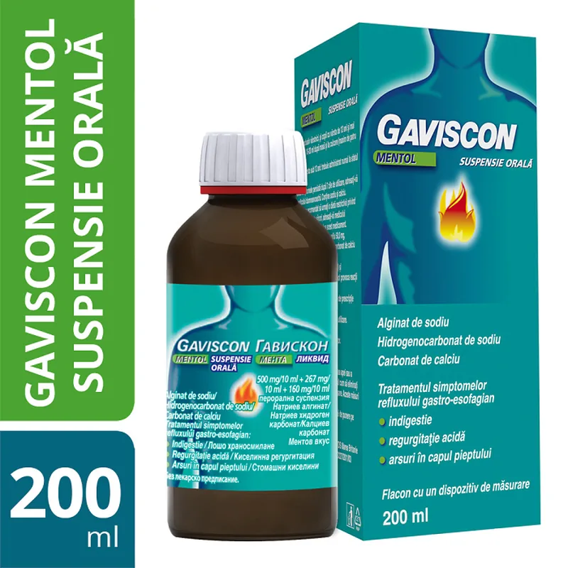 Gaviscon Mentol suspensie orala, Reckitt Benckiser | 200 ml — preț și oferte
