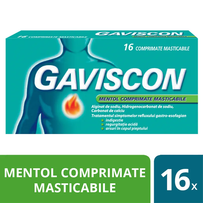 Gaviscon Mentol, Reckitt Benckiser | 16 comprimate — preț și oferte