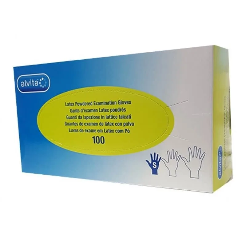 ALVITA® DUST-FREE LATEX GLOVES S 100 bucăți — preț și oferte