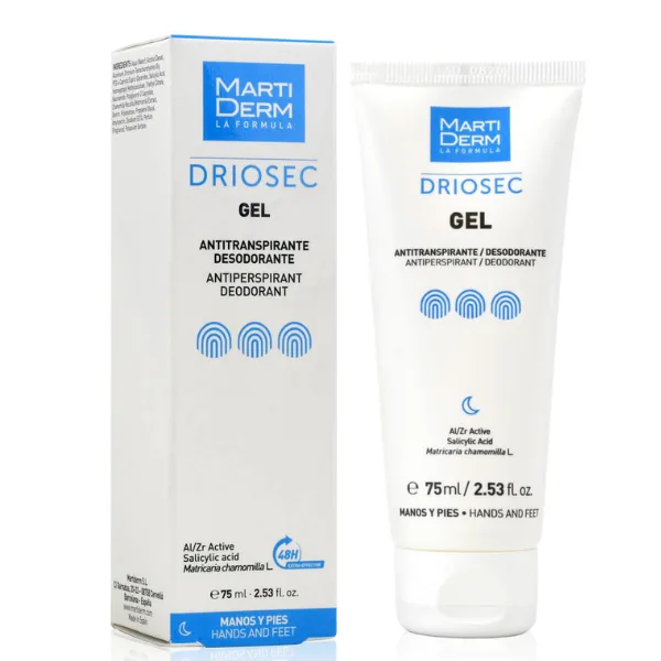Gel antiperspirant impotriva transpiratiei excesive a mainilor si picioarelor Driosec, Martiderm | 75 ml — preț și oferte