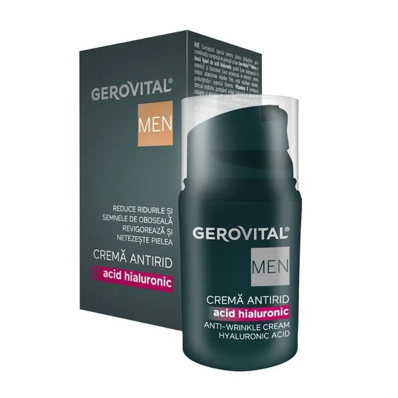 Crema antirid cu acid hialuronic Men, 30 ml, Gerovital FARMEC — preț și oferte