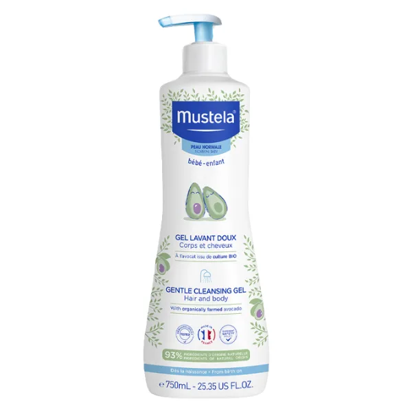 Gel de curatare delicat pentru par si corp, Mustela | 750 ml — preț și oferte