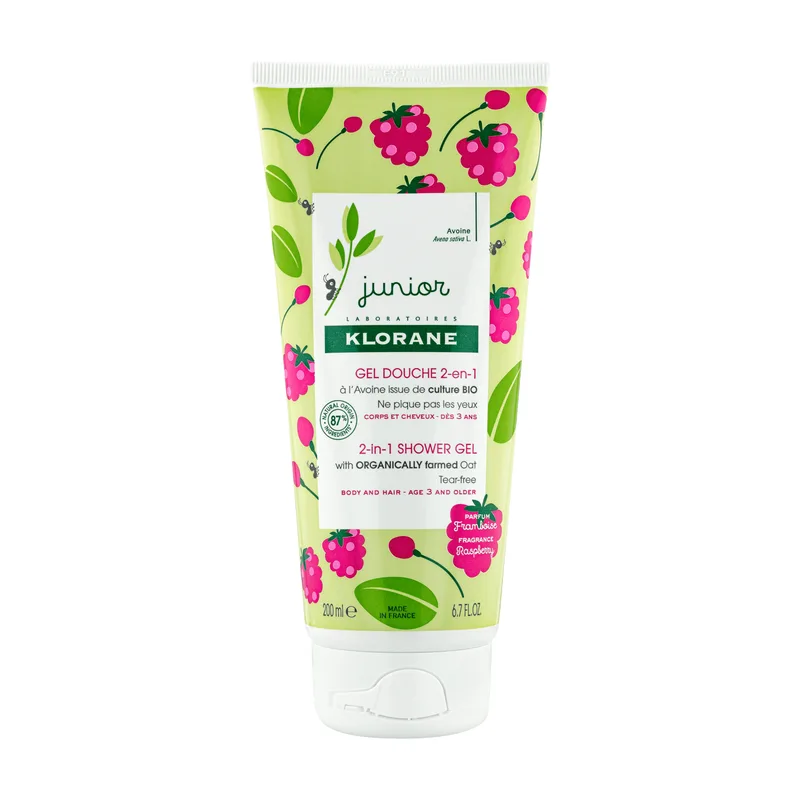 Gel de dus cu aroma de zmeura, Klorane Junior |  200 ml PIERRE FABRE — preț și oferte