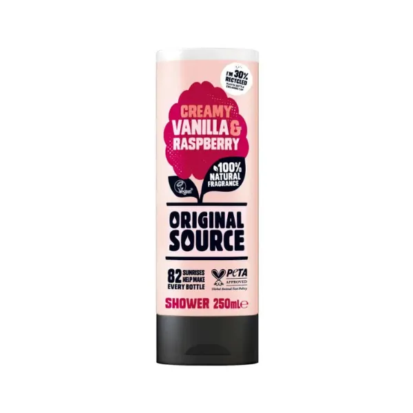 Gel de dus ORIGINAL SOURCE vanilie si zmeura, Luksja | 500 ml LUKSJA INFINITY — preț și oferte