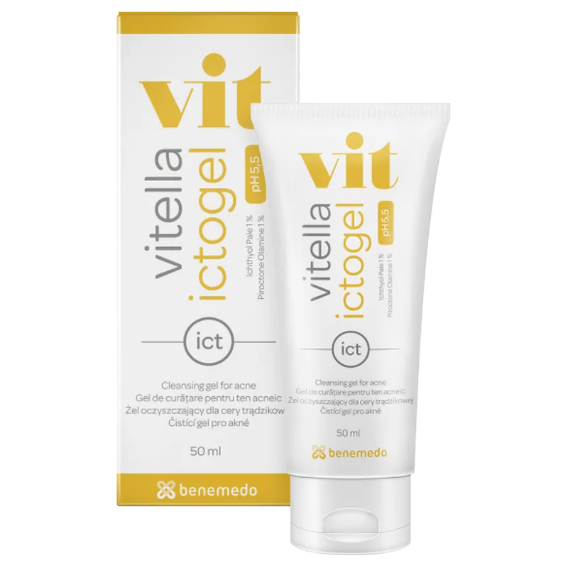 Gel de spalare pentru ten gras si acneic Vitella Ictogel,  Benemedo | 50 ml — preț și oferte