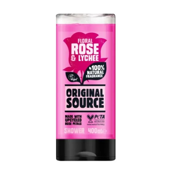 Gel dus ORIGINAL SOURCE trandafiri si litchi, Luksja | 400 ml LUKSJA INFINITY — preț și oferte