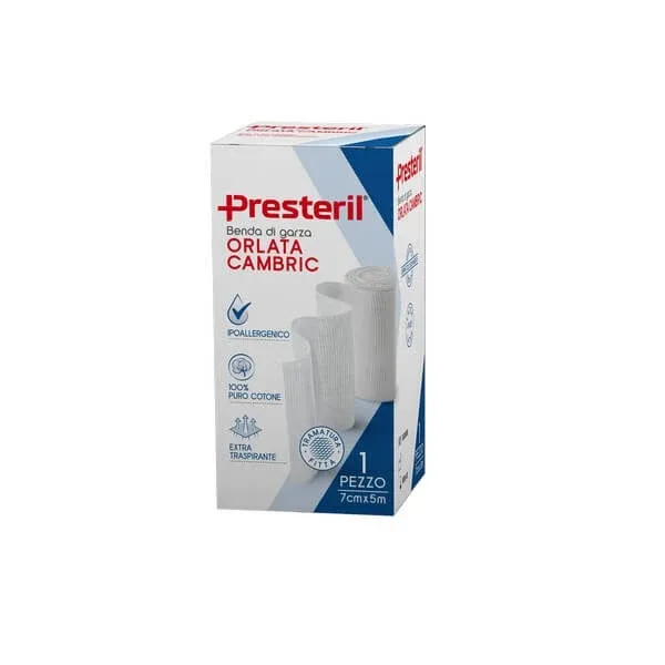 PRESTERIL Cambric 12/13 .F.U. bandaj de tifon tivit 7 cm x 5 m — preț și oferte