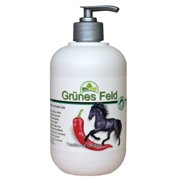 Gel Puterea Calului cu extract de Ardei Iute Grunes Feld, Elina Med | 500 ml — preț și oferte