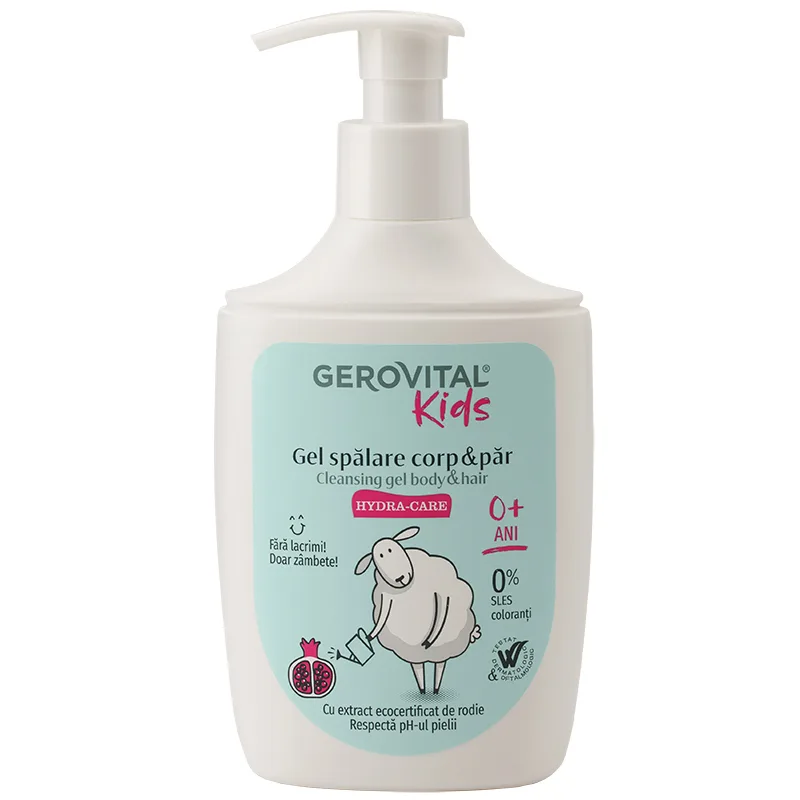 Gel spalare corp si par Hydra Care, pentru copii, Gerovital Kids | 300 ml FARMEC — preț și oferte